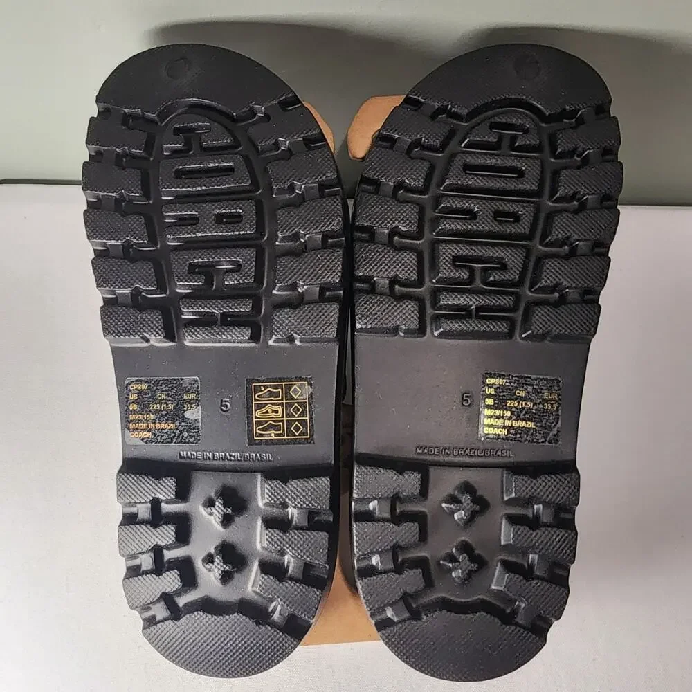 NWT Coach CP897 Jesse Rubber Slides in Black Size 5B US Women's